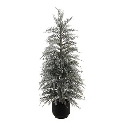 Cg Hunter Seasonal Greenery Tree Cedar Flocked Pot 3ft