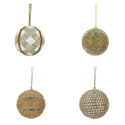 Cg Hunter Shimmery, Round Jute Christmas Ornaments In Brown
