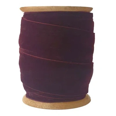 Cg Hunter Wide Hand Dyed Velvet Ribbon Burgundy