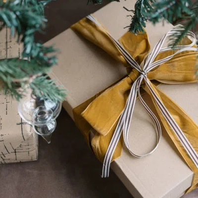 Cg Hunter Wide Hand Dyed Velvet Ribbon Gold