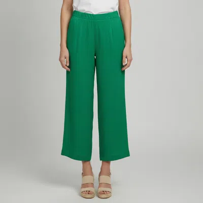 Pre-owned Ch Carolina Herrera All Over Ch Pattern Jacquard Silk Pleated Pants S In Green