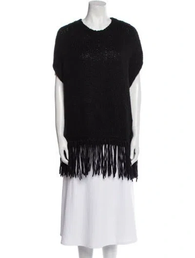 Pre-owned Ch Carolina Herrera Alpaca Crew Neck Sweater In Black