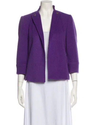 Pre-owned Ch Carolina Herrera Angora Blazer In Purple