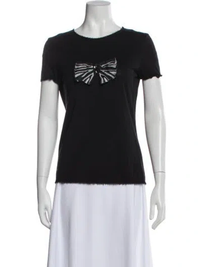 Pre-owned Ch Carolina Herrera Animal Print Crew Neck T-shirt In Multi