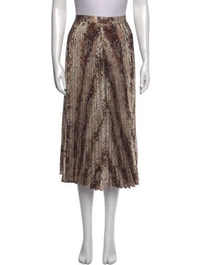Pre-owned Ch Carolina Herrera Animal Print Midi Length Skirt In Neutral