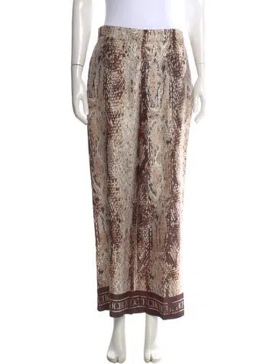 Pre-owned Ch Carolina Herrera Animal Print Wide Leg Pants In Multi