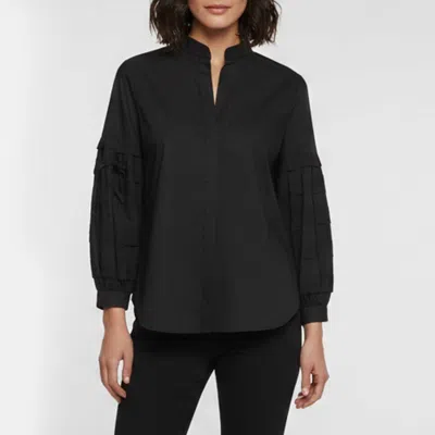 Pre-owned Ch Carolina Herrera Black Cotton Pleated Sleeve Detail Shirt S