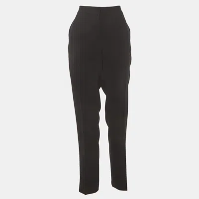 Ch Carolina Herrera Black Crepe Formal Trousers In Blue