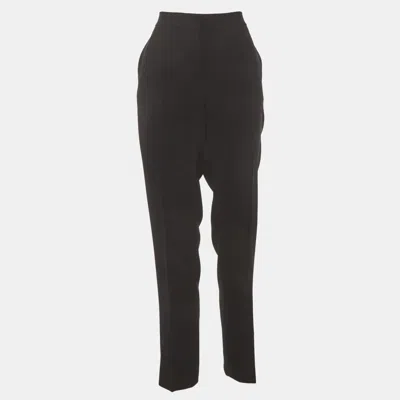 Pre-owned Ch Carolina Herrera Black Crepe Formal Trousers M