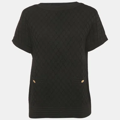 Ch Carolina Herrera Black Diamond Knit Top In Multi