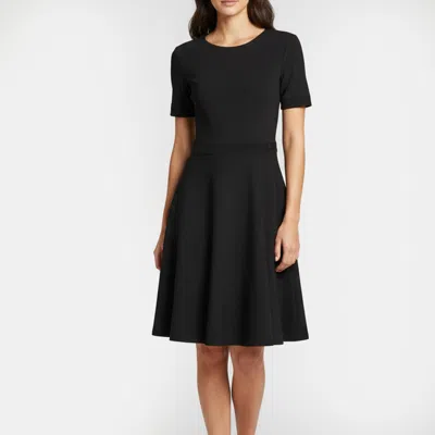 Pre-owned Ch Carolina Herrera Black Jersey A-line Midi Dress S