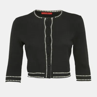 Ch Carolina Herrera Black Knit Short Sleeve Cardigan
