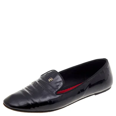 Ch Carolina Herrera Black Patent Leather Smoking Loafers