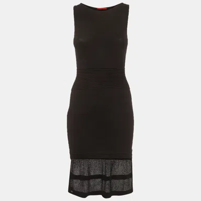 Ch Carolina Herrera Black Stretch Knit Midi Dress