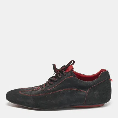 Pre-owned Ch Carolina Herrera Black Suede Low Top Sneakers Size 43