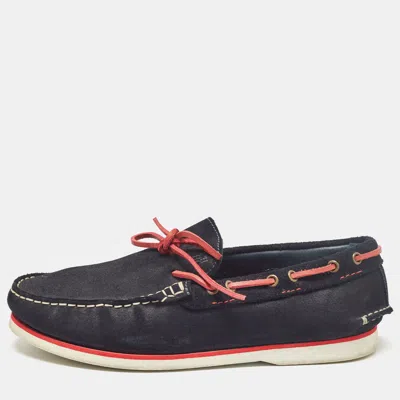 Ch Carolina Herrera Black Suede Slip On Loafers In Animal Print
