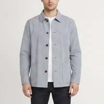 Pre-owned Ch Carolina Herrera Blue Pinstriped Cotton Overshirt S