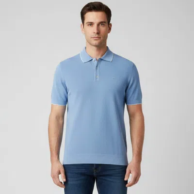 Pre-owned Ch Carolina Herrera Blue Pique Cotton Short Sleeve Polo T-shirt L