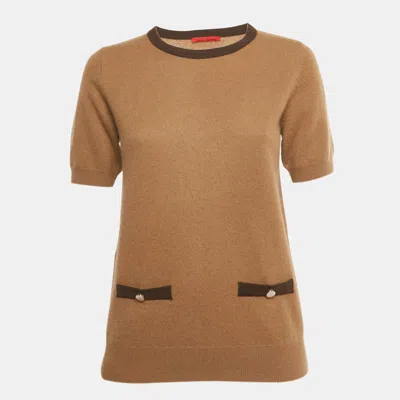 Pre-owned Ch Carolina Herrera Brown Wool Knit Top S