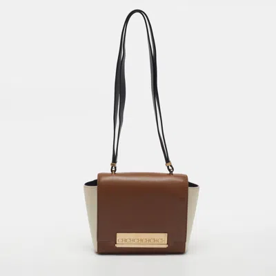 Pre-owned Ch Carolina Herrera Casati Tricolor Leather Shoulder Bag In Multicolor