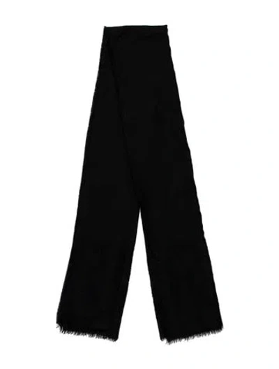 Pre-owned Ch Carolina Herrera Cashmere Scarf In Black
