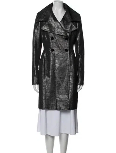 Pre-owned Ch Carolina Herrera Coat In Metallic/silver