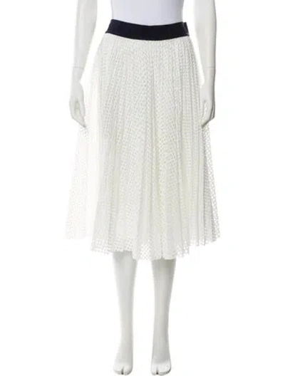 Pre-owned Ch Carolina Herrera Colorblock Pattern Midi Length Skirt In White