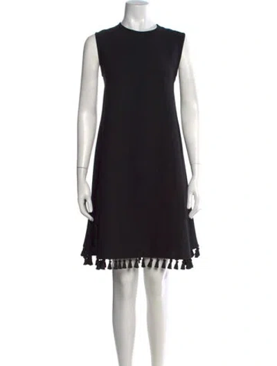 Pre-owned Ch Carolina Herrera Crew Neck Knee-length Dress In Black