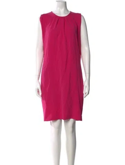 Pre-owned Ch Carolina Herrera Crew Neck Knee-length Dress In Pink