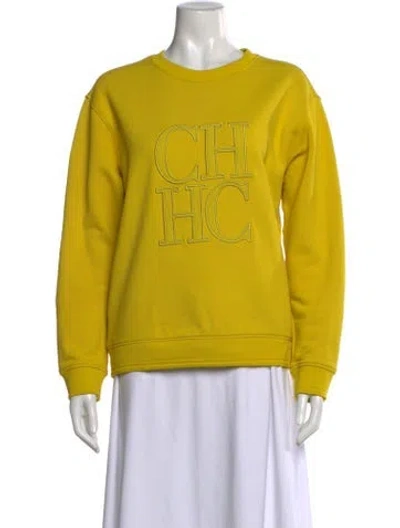 Pre-owned Ch Carolina Herrera Crew Neck Long Sleeve Sweatshirt In Green