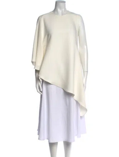 Pre-owned Ch Carolina Herrera Crew Neck Long Sleeve Top In White