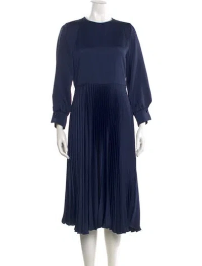 Pre-owned Ch Carolina Herrera Crew Neck Midi Length Dress In Blue