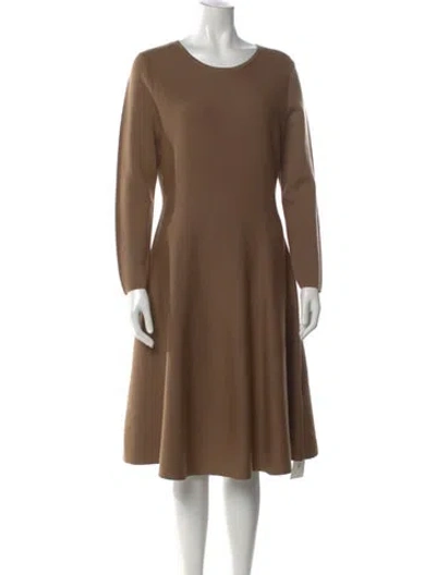 Pre-owned Ch Carolina Herrera Crew Neck Midi Length Dress In Green