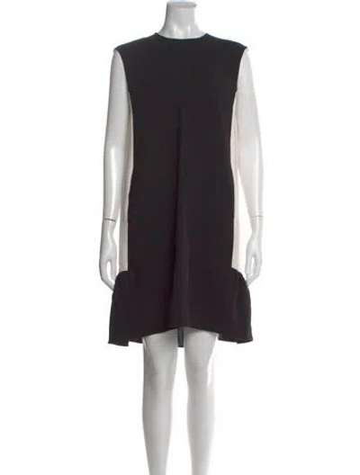 Pre-owned Ch Carolina Herrera Crew Neck Mini Dress In Multi
