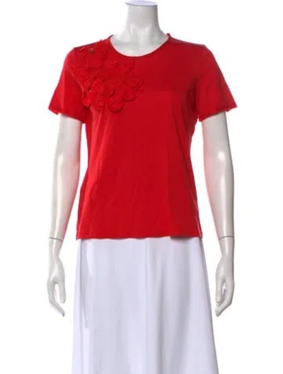 Pre-owned Ch Carolina Herrera Crew Neck Short Sleeve T-shirt In Red
