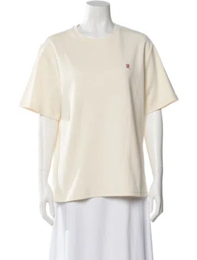 Pre-owned Ch Carolina Herrera Crew Neck Short Sleeve T-shirt W/ Tags In Neutral