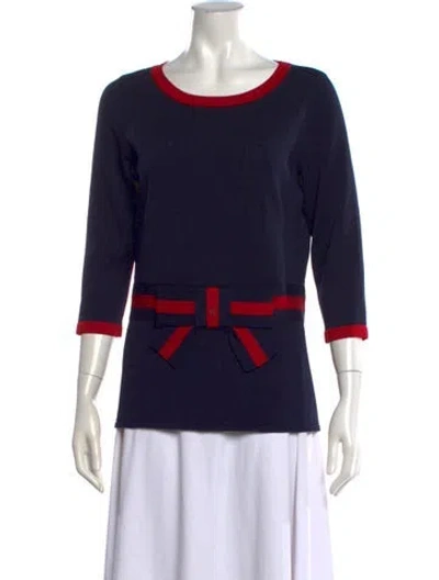 Pre-owned Ch Carolina Herrera Crew Neck Sweater In Black