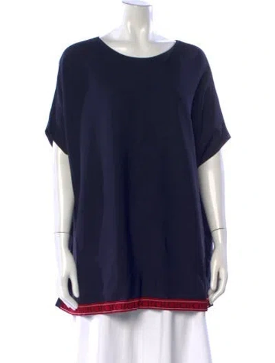 Pre-owned Ch Carolina Herrera Crew Neck Sweater In Blue