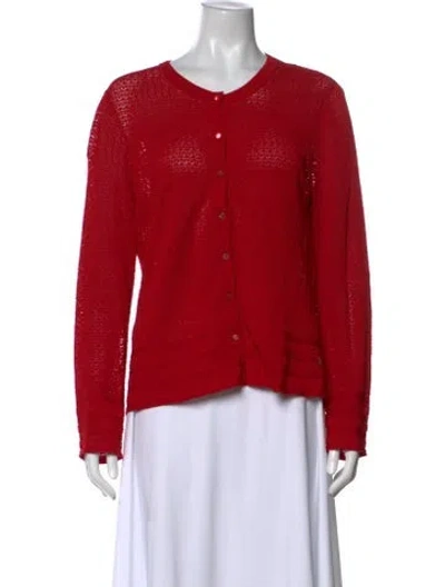 Pre-owned Ch Carolina Herrera Crew Neck Sweater In Red