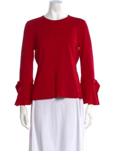 Pre-owned Ch Carolina Herrera Crew Neck Sweater In Red