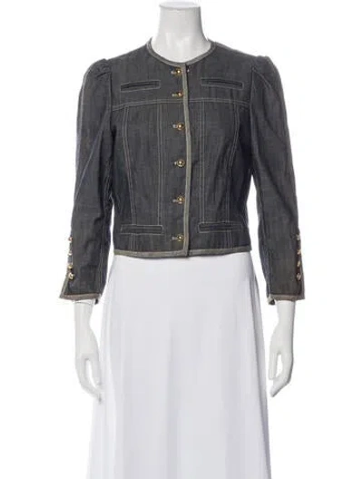 Pre-owned Ch Carolina Herrera Denim Jacket In Blue