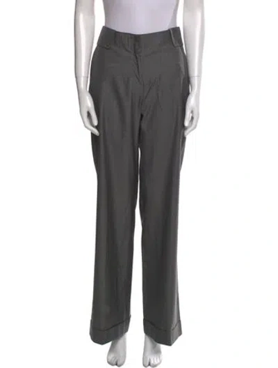 Pre-owned Ch Carolina Herrera Fleece Wide Leg Pants In Gray