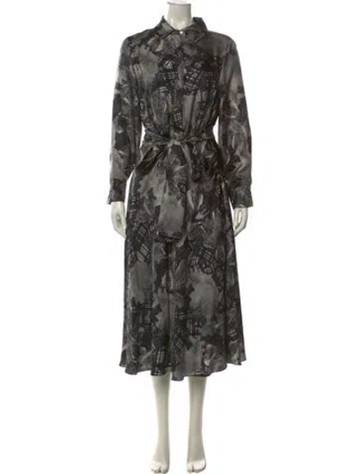 Pre-owned Ch Carolina Herrera Floral Print Long Dress In Multi