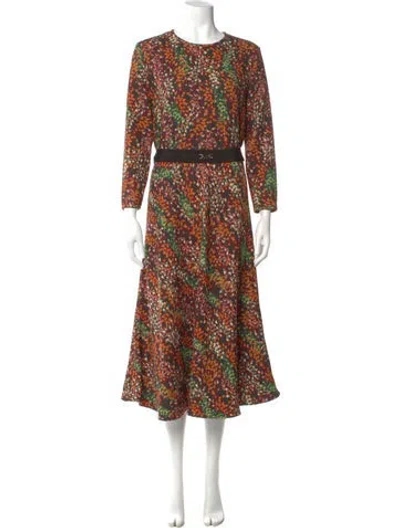 Pre-owned Ch Carolina Herrera Floral Print Midi Length Dress In Multi