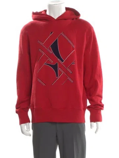 Pre-owned Ch Carolina Herrera Graphic Print Crew Neck Hoodie In Red