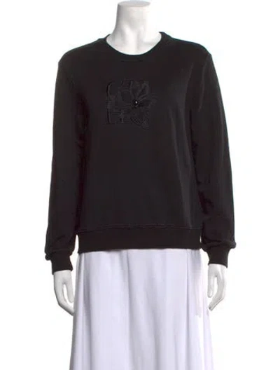 Pre-owned Ch Carolina Herrera Graphic Print Crew Neck Sweatshirt In Black