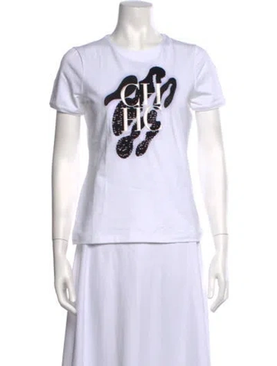 Pre-owned Ch Carolina Herrera Graphic Print Crew Neck T-shirt In Gold