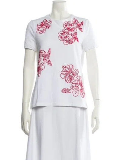 Pre-owned Ch Carolina Herrera Graphic Print Crew Neck T-shirt In Neutral