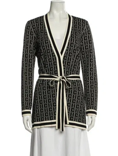 Pre-owned Ch Carolina Herrera Graphic Print Jacket In Black