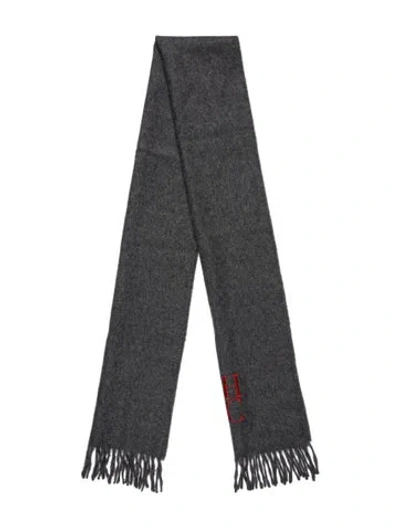 Pre-owned Ch Carolina Herrera Graphic Print Scarf In Grey